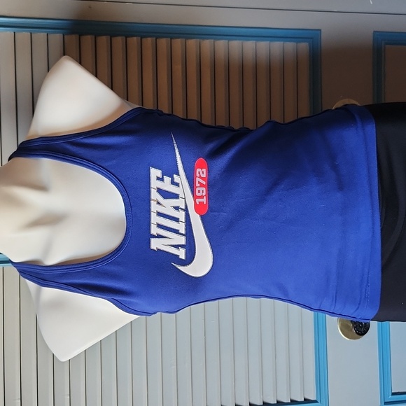 Nike Blue Racerback Tank Top - Picture 1 of 10